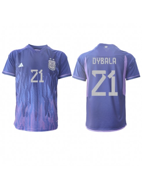 Argentina Paulo Dybala #21 Replika Borta Kläder VM 2022 Kortärmad